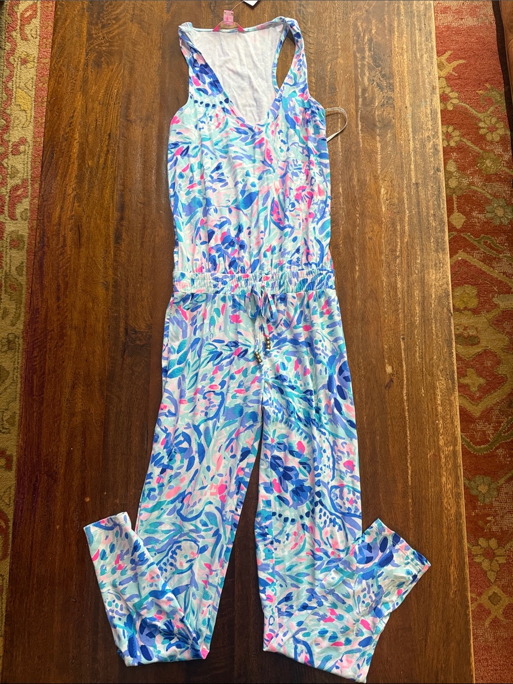 Lilly Pulitzer Floral Multicolor Cinched Wait Jumpsuit
